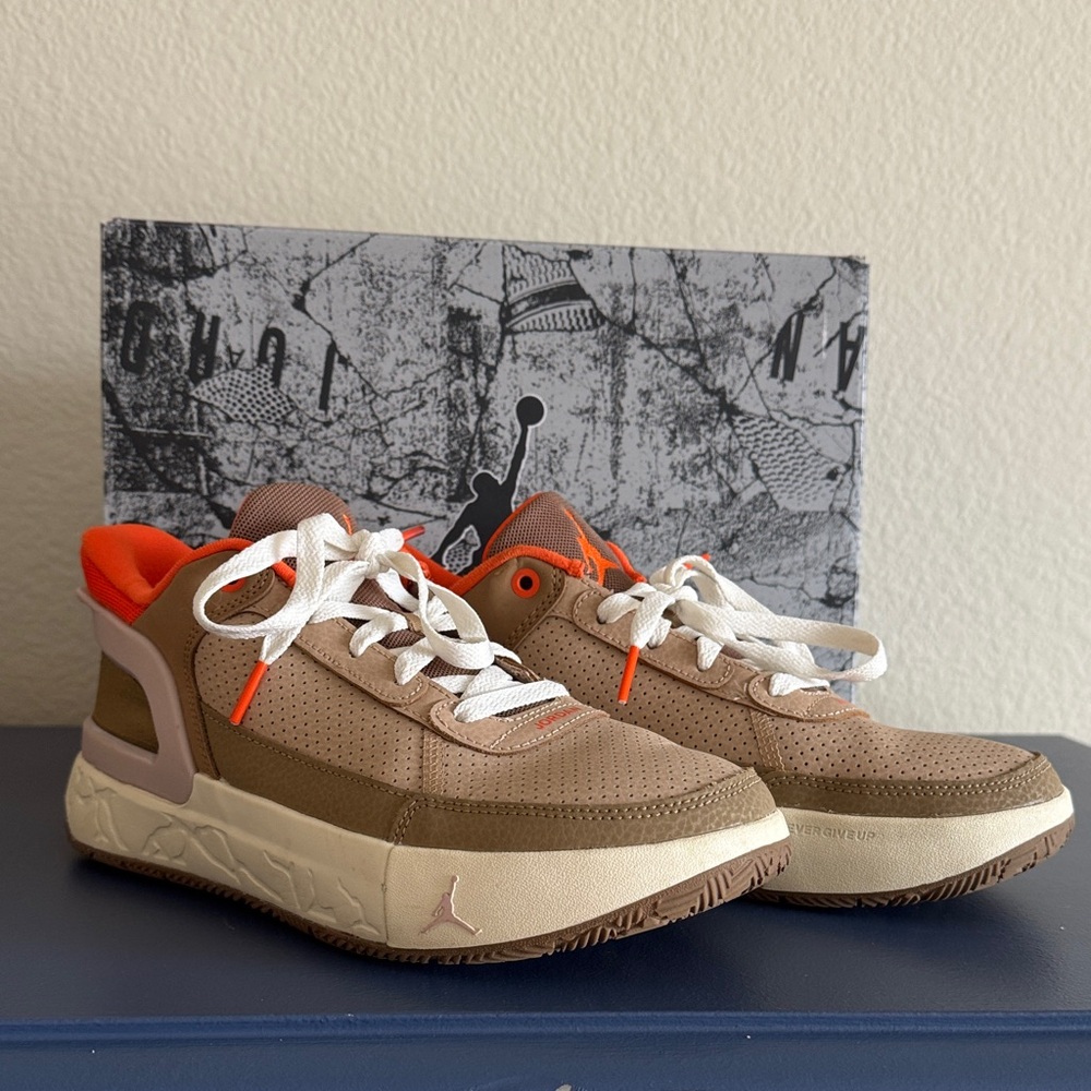 Jordan Kids Tan and Orange Sneakers